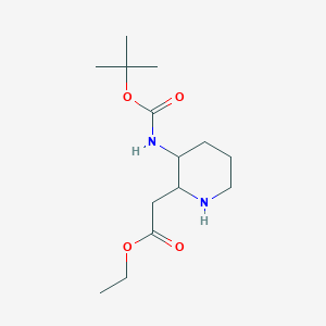 Ethyl 2-(3-((tert-butoxycarbonyl)amino)piperidin-2-yl)acetate