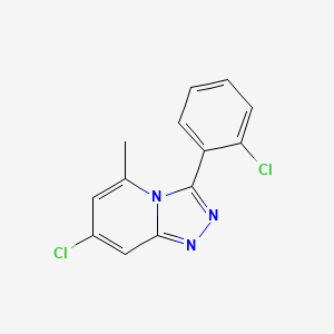 molecular formula C13H9Cl2N3 B8816089 7-Chloro-3-(2-chlorophenyl)-5-methyl-[1,2,4]triazolo[4,3-a]pyridine 
