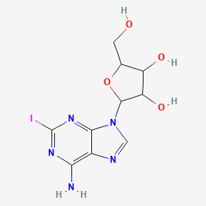 molecular formula C10H12IN5O4 B8816097 2-(6-Amino-2-iodo-9-purinyl)-5-(hydroxymethyl)oxolane-3,4-diol 