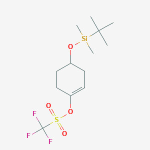 molecular formula C13H23F3O4SSi B8816116 4-((tert-Butyldimethylsilyl)oxy)cyclohex-1-en-1-yl trifluoromethanesulfonate CAS No. 865869-24-5