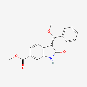 molecular formula C18H15NO4 B8816134 Methyl 3-[methoxy(phenyl)methylene]-2-oxoindoline-6-carboxylate 