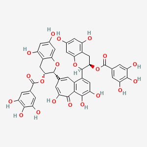 [(2R,3R)-2-[1-[(2R,3R)-5,7-dihydroxy-3-(3,4,5-trihydroxybenzoyl)oxy-3,4-dihydro-2H-chromen-2-yl]-3,4,5-trihydroxy-6-oxobenzo[7]annulen-8-yl]-5,7-dihydroxy-3,4-dihydro-2H-chromen-3-yl] 3,4,5-trihydroxybenzoate