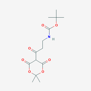 molecular formula C14H21NO7 B8816273 tert-Butyl (3-(2,2-dimethyl-4,6-dioxo-1,3-dioxan-5-yl)-3-oxopropyl)carbamate CAS No. 865364-92-7
