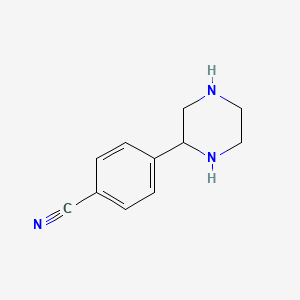 molecular formula C11H13N3 B8816340 4-(Piperazin-2-YL)benzonitrile CAS No. 65709-35-5