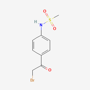 molecular formula C9H10BrNO3S B8816461 N-[4-(2-bromoacetyl)phenyl]methanesulfonamide 