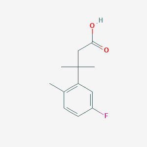 molecular formula C12H15FO2 B8816527 3-(5-Fluoro-2-methylphenyl)-3-methylbutanoic acid 