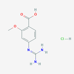 molecular formula C9H12ClN3O3 B8816670 4-Guanidino-2-Methoxybenzoic Acid Hydrochloride 