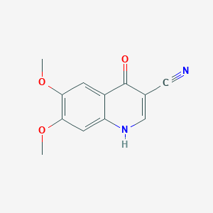 molecular formula C12H10N2O3 B8816725 6,7-Dimethoxy-4-oxo-1,4-dihydroquinoline-3-carbonitrile CAS No. 50845-31-3