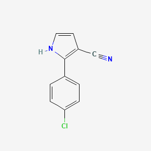 molecular formula C11H7ClN2 B8816785 2-(4-Chlorophenyl)-1H-pyrrole-3-carbonitrile CAS No. 122453-02-5