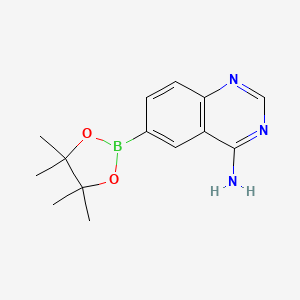 molecular formula C14H18BN3O2 B8816898 6-(4,4,5,5-Tetramethyl-1,3,2-dioxaborolan-2-yl)quinazolin-4-amine 