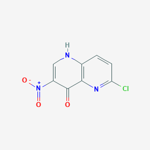 molecular formula C8H4ClN3O3 B8816915 6-Chloro-3-nitro-1,5-naphthyridin-4-ol 