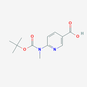 molecular formula C12H16N2O4 B8817076 6-((tert-Butoxycarbonyl)(methyl)amino)nicotinic acid CAS No. 365413-11-2