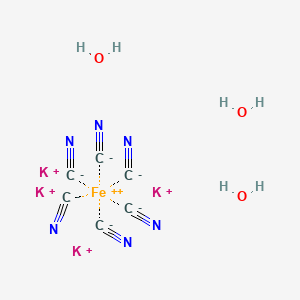 molecular formula C6H6FeK4N6O3 B8817123 tetrapotassium;iron(2+);hexacyanide;trihydrate 