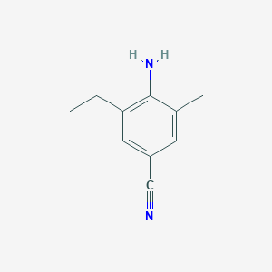 molecular formula C10H12N2 B8817126 4-Amino-3-ethyl-5-methylbenzonitrile 