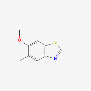 molecular formula C10H11NOS B8817156 Benzothiazole, 6-methoxy-2,5-dimethyl- CAS No. 63816-00-2