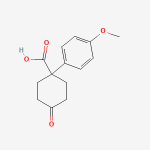 molecular formula C14H16O4 B8817185 1-(4-Methoxyphenyl)-4-oxocyclohexanecarboxylic Acid 