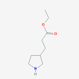 B8817216 Ethyl 3-(pyrrolidin-3-YL)propanoate CAS No. 748797-09-3