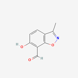 molecular formula C9H7NO3 B8817243 6-Hydroxy-3-methylbenzo[d]isoxazole-7-carbaldehyde 