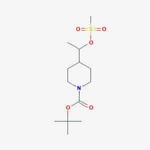 molecular formula C13H25NO5S B8817258 4-[1-[(Methylsulfonyl)oxy]ethyl]-1-piperidinecarboxylic acid 1,1-dimethylethyl ester 