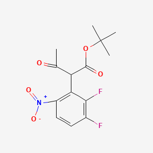 B8817270 Tert-butyl 2-(2,3-difluoro-6-nitrophenyl)-3-oxobutanoate CAS No. 1022112-25-9