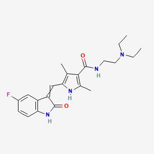 molecular formula C22H27FN4O2 B8817484 N-(2-(Diethylamino)ethyl)-5-((5-fluoro-2-oxoindolin-3-ylidene)methyl)-2,4-dimethyl-1H-pyrrole-3-carboxamide 