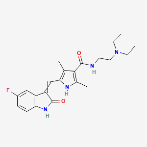 N-[2-(diethylamino)ethyl]-5-[(Z)-(5-fluoro-2-oxo-1H-indol-3-ylidene)methyl]-2,4-dimethyl-1H-pyrrole-3-carboxamide