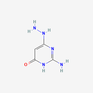 molecular formula C4H7N5O B8817565 2-Amino-4-hydroxy-6-hydrazinopyrimidine CAS No. 6298-85-7