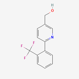 molecular formula C13H10F3NO B8817669 [6-[2-(Trifluoromethyl)phenyl]3-pyridyl]methanol 