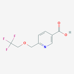 molecular formula C9H8F3NO3 B8817712 6-((2,2,2-Trifluoroethoxy)methyl)nicotinic acid CAS No. 1072855-75-4