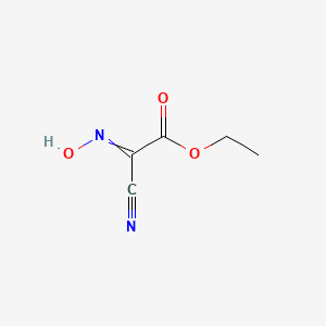 molecular formula C5H6N2O3 B8817799 Acetic acid, cyano(hydroxyimino)-, ethyl ester 