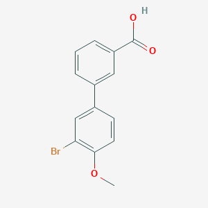 molecular formula C14H11BrO3 B088178 3'-Bromo-4'-methoxybiphenyl-3-carboxylic acid CAS No. 1215206-32-8