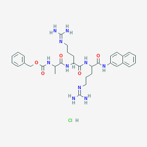 molecular formula C33H45ClN10O5 B008819 Benzyl N-[1-[[5-(diaminomethylideneamino)-1-[[5-(diaminomethylideneamino)-1-(naphthalen-2-ylamino)-1-oxopentan-2-yl]amino]-1-oxopentan-2-yl]amino]-1-oxopropan-2-yl]carbamate;hydrochloride CAS No. 102047-33-6
