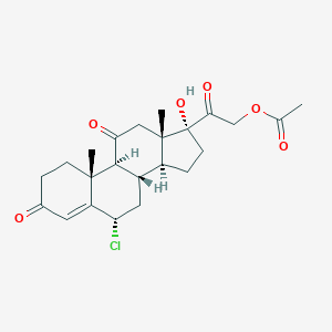 molecular formula C23H29ClO6 B088207 [2-[(6S,8S,9S,10R,13S,14S,17R)-6-chloro-17-hydroxy-10,13-dimethyl-3,11-dioxo-1,2,6,7,8,9,12,14,15,16-decahydrocyclopenta[a]phenanthren-17-yl]-2-oxoethyl] acetate CAS No. 16319-99-6