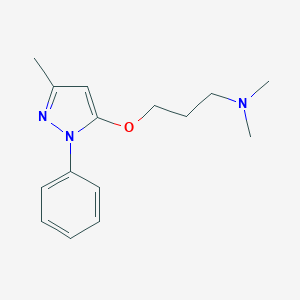 molecular formula C15H21N3O B088212 5-(3-(Dimethylamino)propoxy)-3-methyl-1-phenylpyrazole CAS No. 15083-53-1