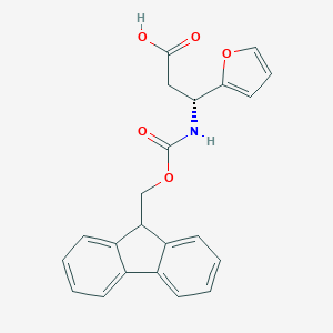 molecular formula C22H19NO5 B088214 (R)-3-((((9H-Fluoren-9-yl)methoxy)carbonyl)amino)-3-(furan-2-yl)propanoic acid CAS No. 1217662-55-9