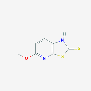 molecular formula C7H6N2OS2 B008823 5-methoxythiazolo[5,4-b]pyridine-2(1H)-thione CAS No. 108310-83-4