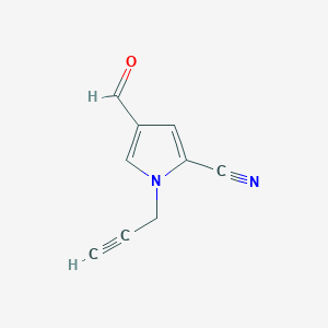 molecular formula C9H6N2O B008825 4-formyl-[(2-propynyl)]-1H-pyrrole-2-carbonitrile CAS No. 104501-05-5