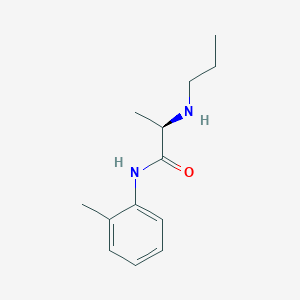 molecular formula C13H20N2O B088250 Propanamide, N-(2-methylphenyl)-2-(propylamino)-, (R)- CAS No. 14289-32-8