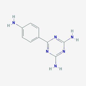 molecular formula C9H10N6 B088306 6-(4-Aminophenyl)-1,3,5-triazine-2,4-diamine CAS No. 15074-26-7