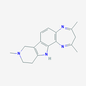 molecular formula C17H20N4 B008840 Pyrido(3',4':4,5)pyrrolo(2,3-g)-1,5-benzodiazepine, 3,8,9,10,11,12-hexahydro-2,4,9-trimethyl- CAS No. 107369-99-3