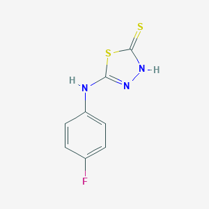 molecular formula C8H6FN3S2 B088410 5-[(4-Fluorophenyl)amino]-1,3,4-thiadiazole-2-thiol CAS No. 14731-24-9