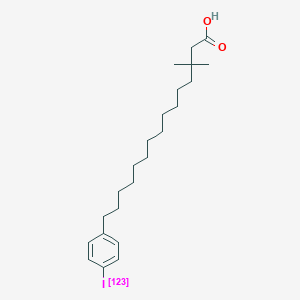 molecular formula C23H37IO2 B008842 15-(4-Iodophenyl)-3,3-dimethylpentadecanoic acid CAS No. 104426-56-4