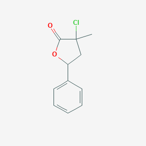 molecular formula C11H11ClO2 B088427 3-Chlorodihydro-3-methyl-5-phenylfuran-2(3H)-one CAS No. 15121-77-4