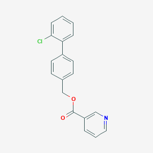 molecular formula C19H14ClNO2 B008845 3-Pyridinecarboxylic acid, (2'-chloro(1,1'-biphenyl)-4-yl)methyl ester CAS No. 109523-93-5
