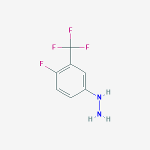 molecular formula C7H6F4N2 B008856 (4-Fluoro-3-(trifluoromethyl)phenyl)hydrazine CAS No. 105224-02-0