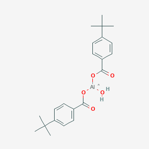 molecular formula C22H28AlO5 B088575 Bis(4-(tert-butyl)benzoato-O)hydroxyaluminium CAS No. 13170-05-3
