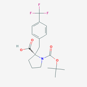molecular formula C18H22F3NO4 B088633 (S)-1-(tert-Butoxycarbonyl)-2-(4-(trifluoromethyl)benzyl)pyrrolidine-2-carboxylic acid CAS No. 1217720-94-9