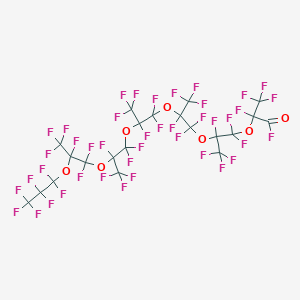 molecular formula C21F42O7 B088638 Perfluoro-2,5,8,11,14,17-hexamethyl-3,6,9,12,15,18-hexaoxaheneicosanoyl fluoride CAS No. 13140-24-4