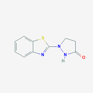 molecular formula C10H9N3OS B088656 1-(1,3-Benzothiazol-2-yl)pyrazolidin-3-one CAS No. 10595-21-8