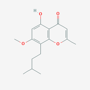 molecular formula C16H20O4 B088721 Chromone, 5-hydroxy-8-isopentyl-7-methoxy-2-methyl- CAS No. 13475-10-0
